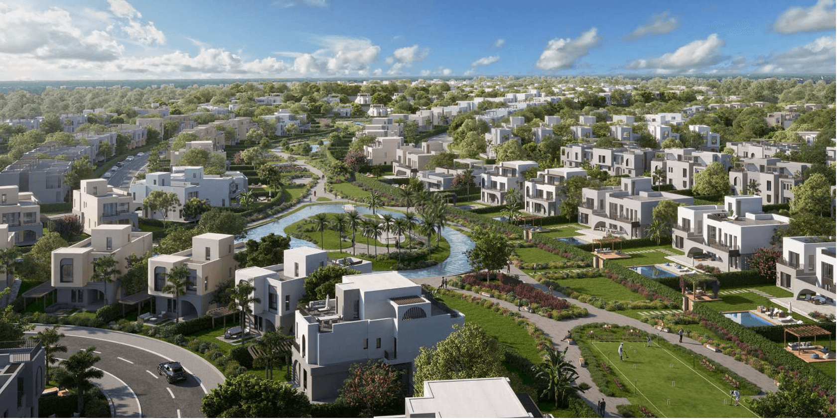 A 3 Bedroom Townhouse in Green Valley by Orascom Development Egypt
